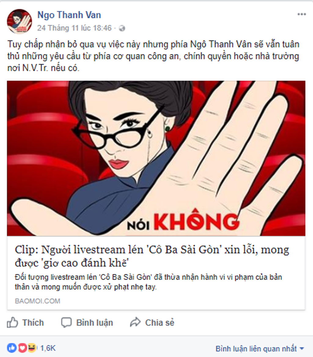 Ngô Thanh Vân khép lại câu chuyện livestream2