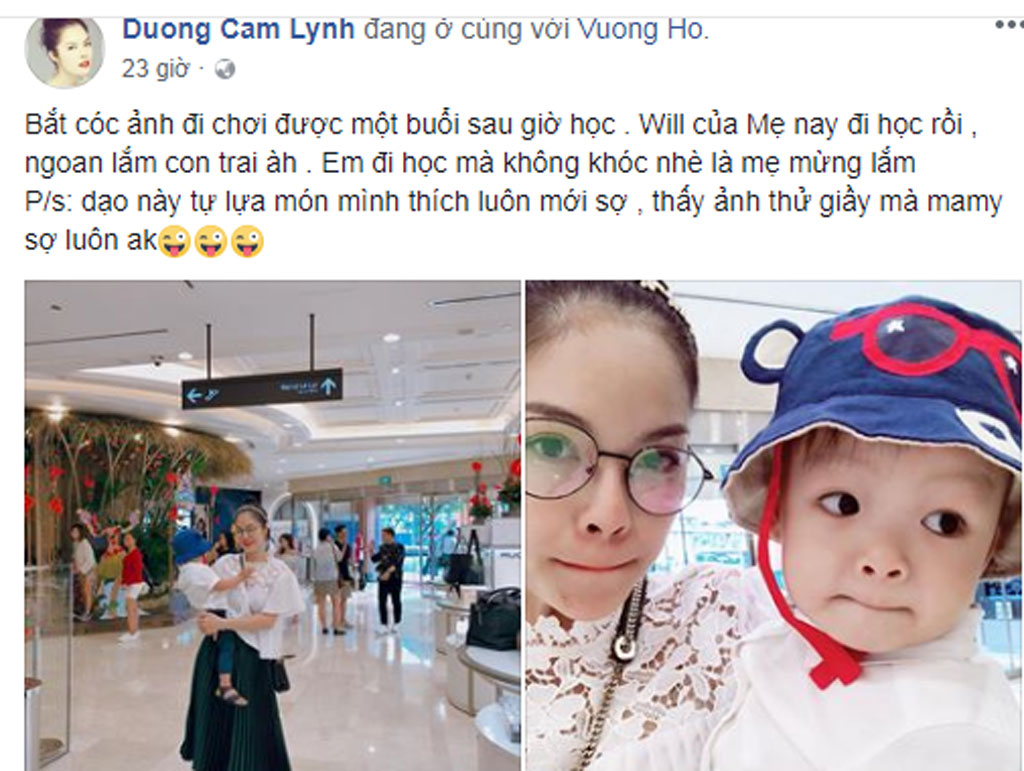 Dương Cẩm Lynh hạnh phúc bên con trai2