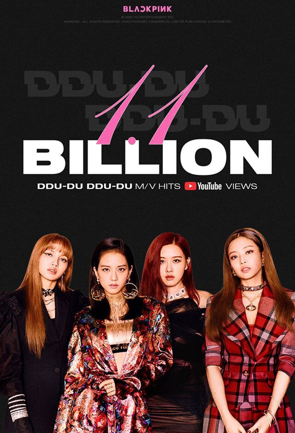 BlackPink là nhóm nhạc K-Pop đầu tiên có MV đạt 1,1 tỉ lượt xem với MV “DDU-DU DDU-DU”1