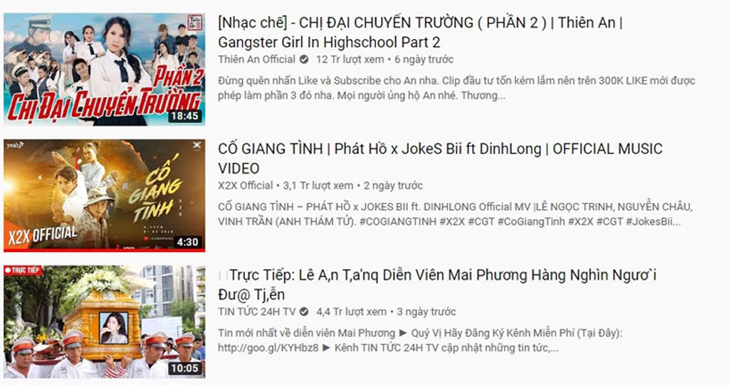 Top Trending MV trên YouTube: Vàng thau lẫn lộn1