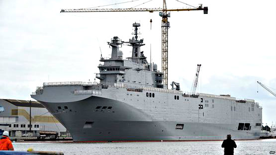 Tàu chiến Vladivostok ở cảng Saint-Nazaire, Pháp - Ảnh: AFP