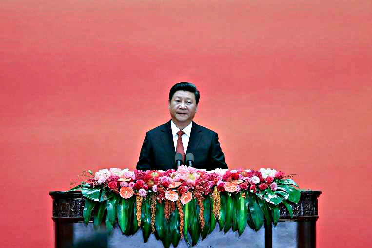 Chủ tịch Trung Quốc Tập Cận Bình phát biểu trong ngày lễ mừng 70 năm đánh thắng Nhật - Ảnh: Reuters