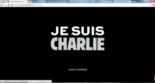 Hình ảnh hiển thị khi truy cập trang web của tạp chí Charlie Hebdo 