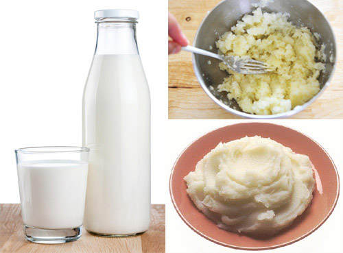 Sữa kết hợp với khoai tây mang lại làn da trắng mịn