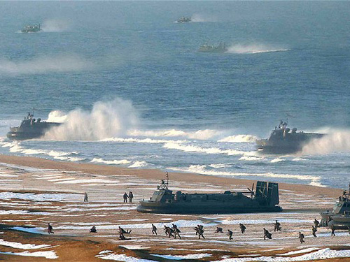 Một cuộc tập trận đổ bộ của hải quân Triều Tiên. 