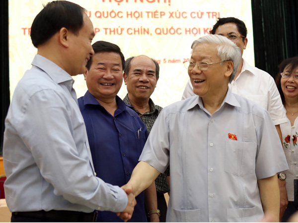 Tổng bí thư Nguyễn Phú Trọng tại cuộc tiếp xúc cử tri	