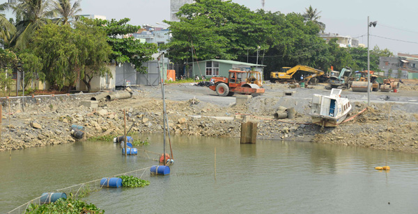 Hiện trường dự án lấp sông Đồng Nai 