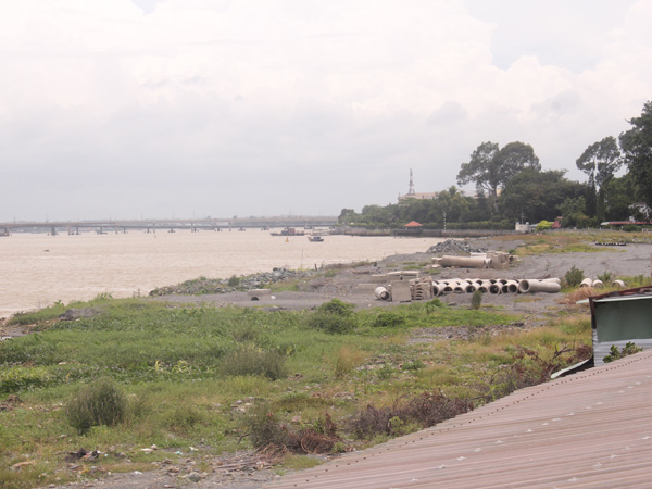 Hiện trường dự án lấp sông Đồng Nai vẫn ngổn ngang, một số vị trí cỏ đã lên xanh 