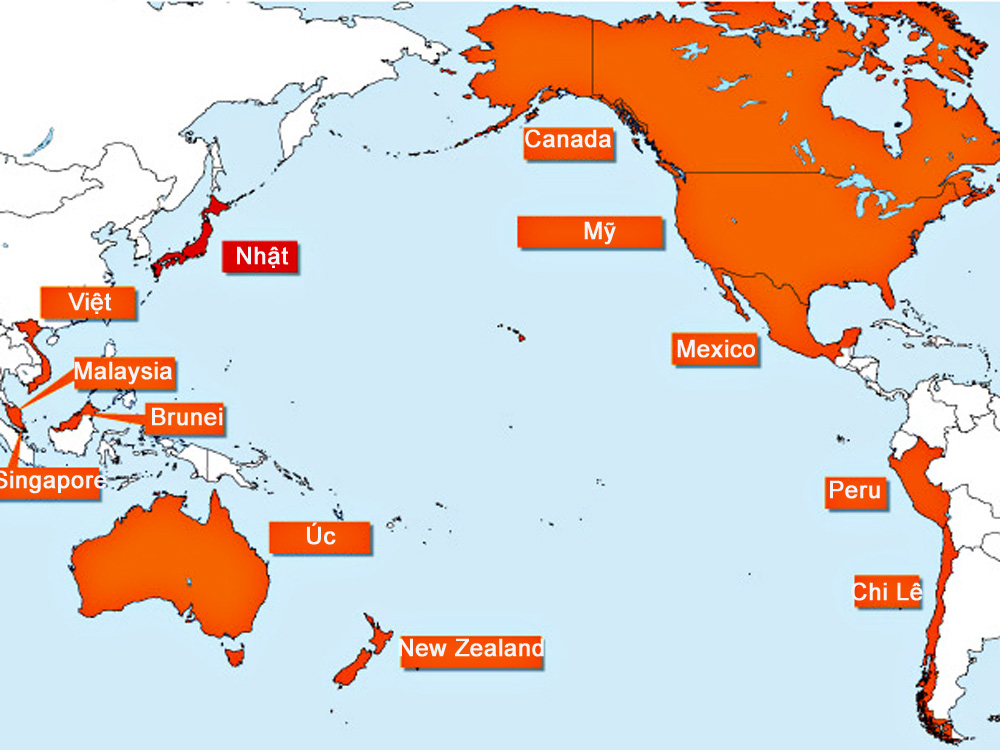  12 quốc gia tham gia TPP