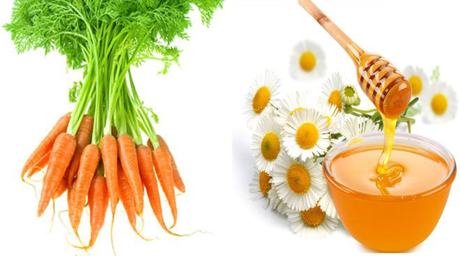 Cà rốt và mật ong vừa giúp làm trắng da vừa tăng cường dưỡng ẩm