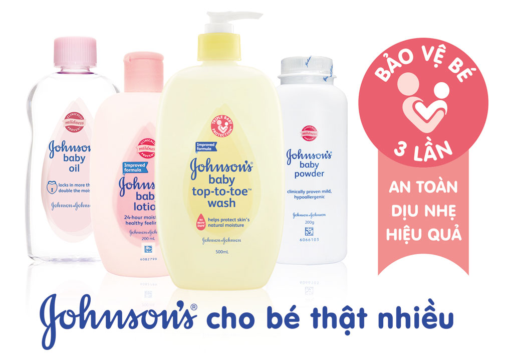 Các sản phẩm Johnson’s Baby đáp ứng những tiêu chuẩn cao nhất về chất lượng và độ tinh khiết, cũng như tuân thủ đầy đủ các yêu cầu của các cơ quan quản lý, giúp em chăm sóc làn da bé an toàn, dịu nhẹ, hiệu quả