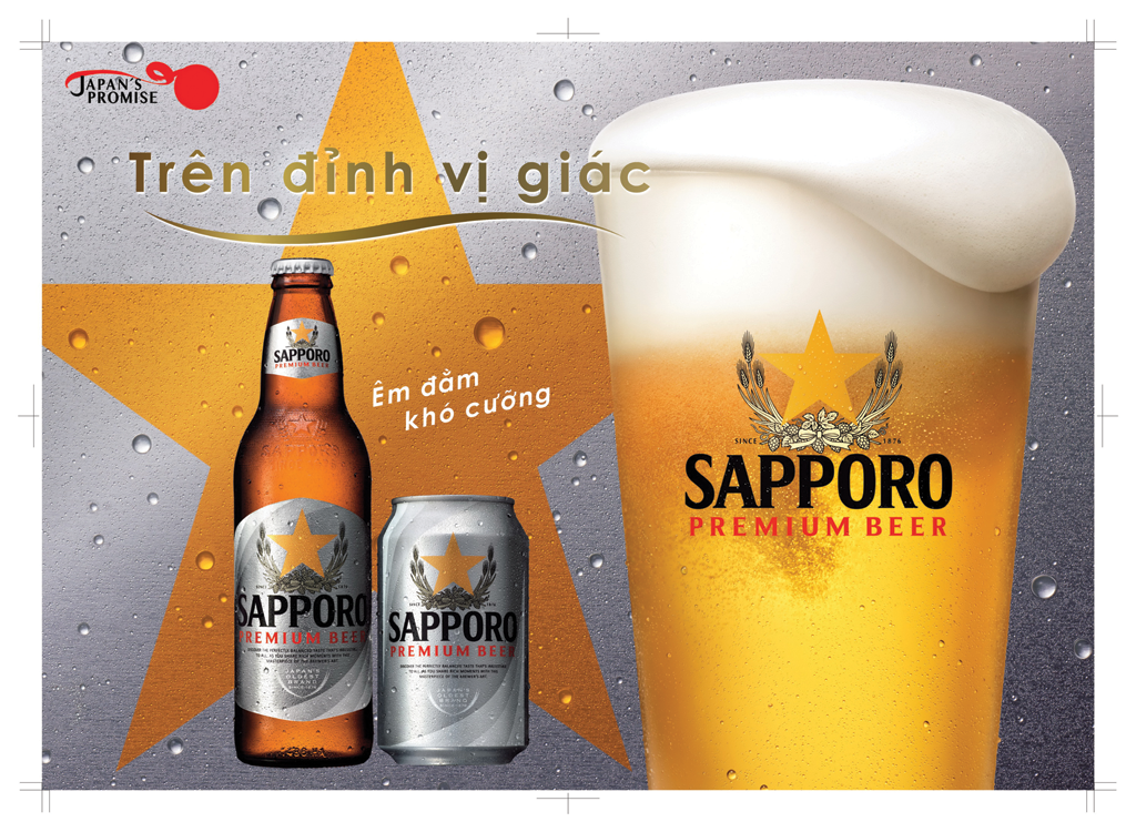 Sapporo diện mạo mới và vị bia nâng tầm gây ấn tượng đến khách hang. Ảnh: Sapporo