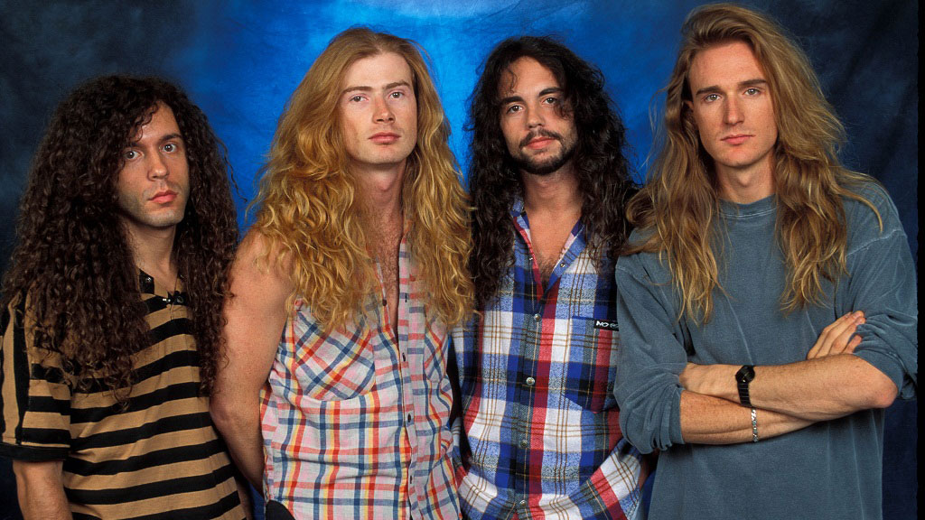 Các thành viên một thời của Megadeth, từ trái sang phải lần lượt Marty Friedman, Dave Mustaine, Nick Menza và David Ellefson - Ảnh: Chụp màn hình Redferns