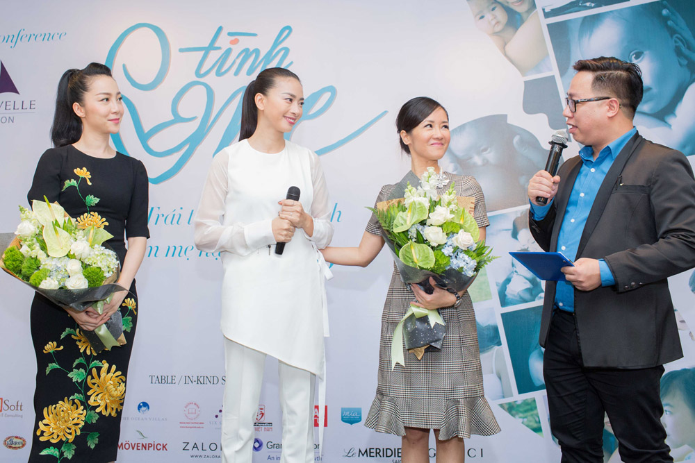 Ngô Thanh Vân cùng đại sứ của chương trình năm nay là ca sĩ Hồng Nhung, NSƯT Linh Nga trong buổi họp báo giới thiệu chương trình vừa qua