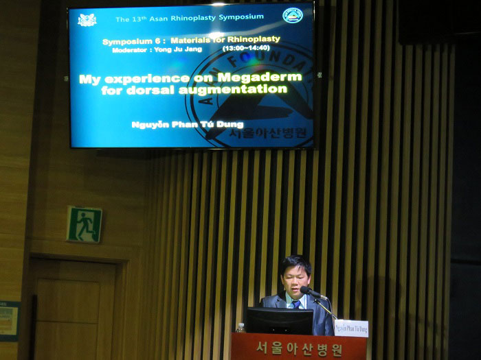 TS.BS.Nguyễn Phan Tú Dung được vinh dự là đại diện VN duy nhất báo cáo về phương pháp nâng mũi S line Megaderm tại Hội nghị chuyên đề phẫu thuật chỉnh hình mũi Asan Medical Center Korea 2016