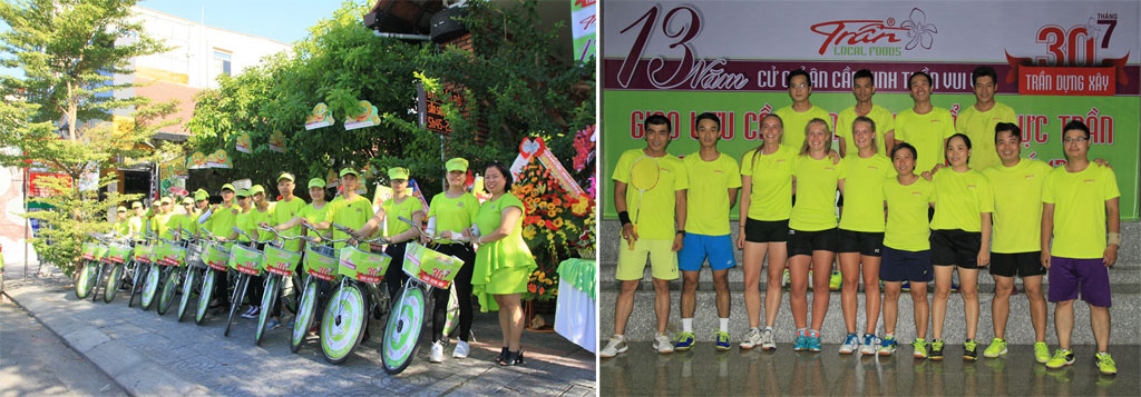 Đạp xe đạp quảng bá thương hiệu và giao lưu cầu lông mừng 13 năm hoạt động của Ẩm thực Trần