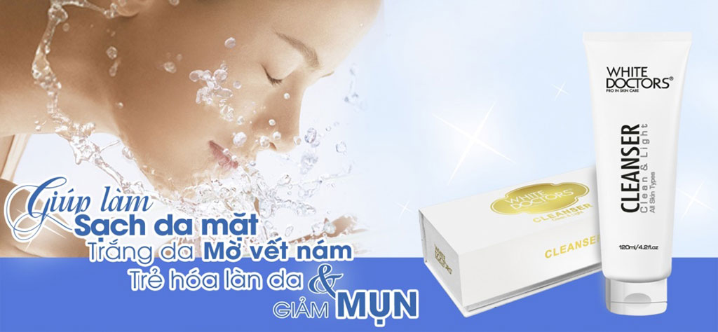 Kiên trì rửa mặt bằng sữa rửa mặt trị mụn White Doctors làn da sẽ nhanh chóng hết mụn