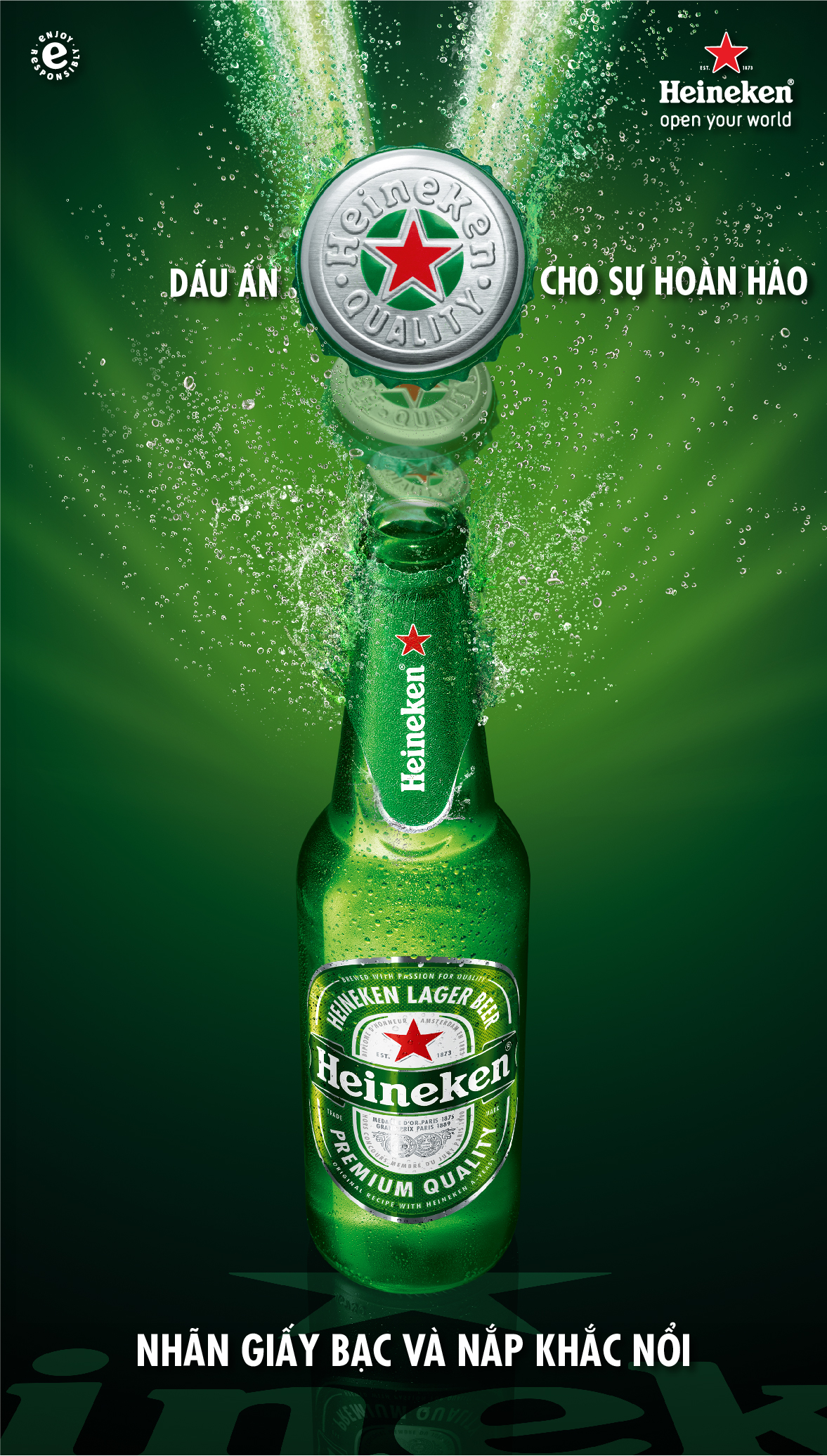 Chai Heineken "Dấu Ấn Của Sự Hoàn Hảo" luôn ấn tượng với người tiêu dùng