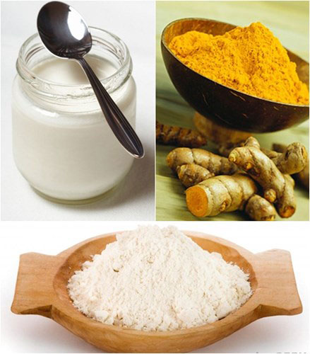 Mặt nạ tinh bột nghệ, sữa chua và bột gạo rất tốt trong việc dưỡng da