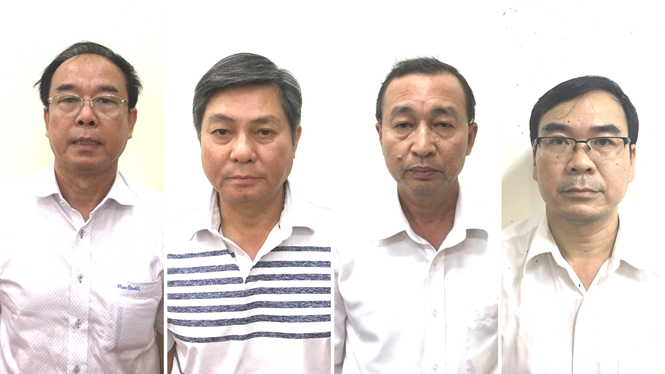 Các bị can trong vụ án (từ trái qua): Nguyễn Thành Tài, Đào Anh Kiệt, Nguyễn Hoài Nam, Trương Văn Út ảnh: Bộ Công an
