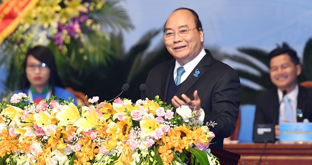 Thủ tướng Nguyễn Xuân Phúc phát biểu tại đại hội Ảnh: Ngọc Thắng