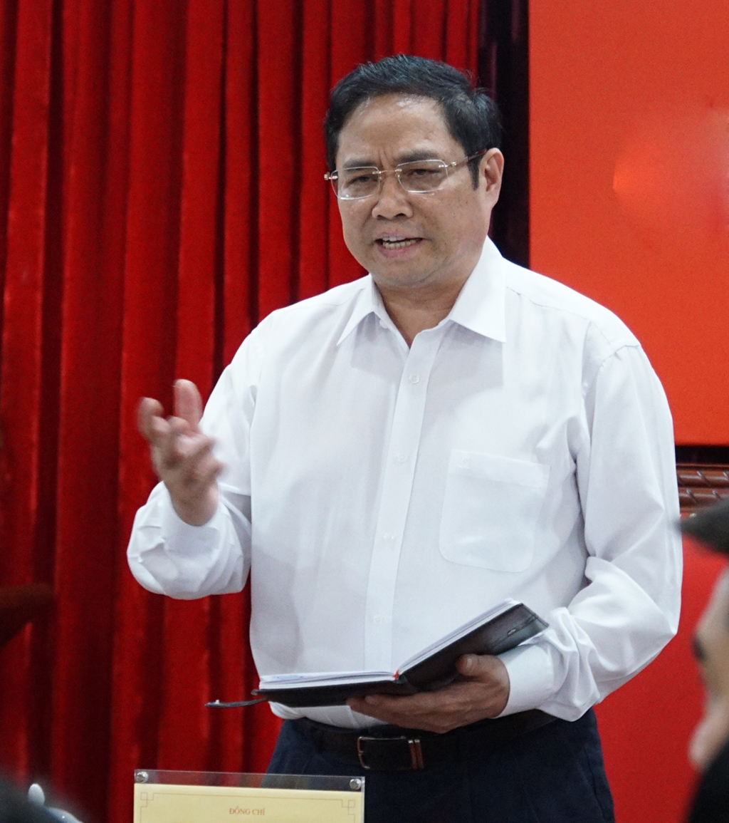Trưởng ban Tổ chức T.Ư Phạm Minh Chính phát biểu tại hội nghị giao ban trực tuyến chiều 4.3 ẢNH: LÊ HIỆP