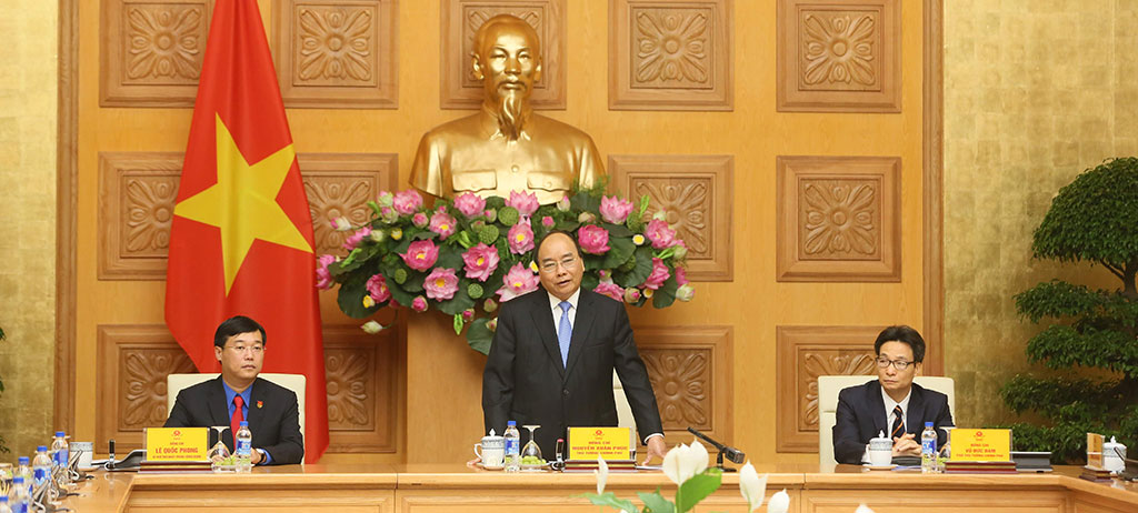 Thủ tướng Nguyễn Xuân Phúc phát biểu tại buổi làm việc Ảnh: Ngọc Thắng