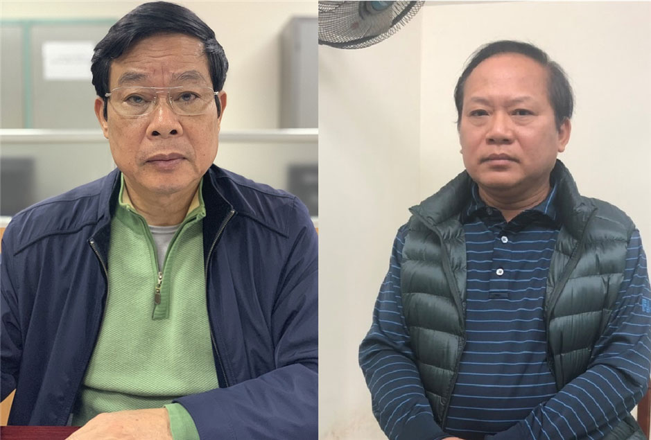 Cựu Bộ trưởng Nguyễn Bắc Son (trái) và Trương Minh Tuấn Ảnh: cơ quan công an cung cấp