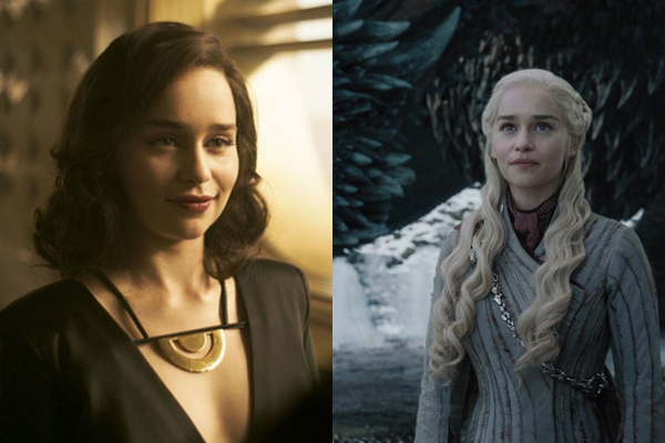 Emilia Clarke trong Star Wars ngoại truyện (trái) và Trò chơi vương quyền. Ảnh: Walt Disney/HBO