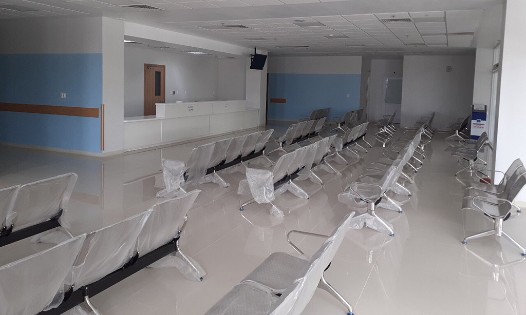 Phòng khám Cơ sở 2 Bệnh viện Ung bướu đang được đẩy nhanh tiến độ Ảnh: CTV