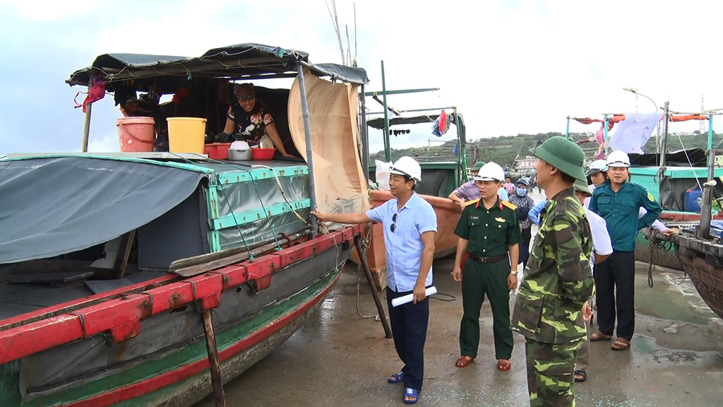 Tàu thuyền ở đảo Bạch Long Vĩ (Hải Phòng) được đưa lên bờ để chống bão ảnh: Thái Văn