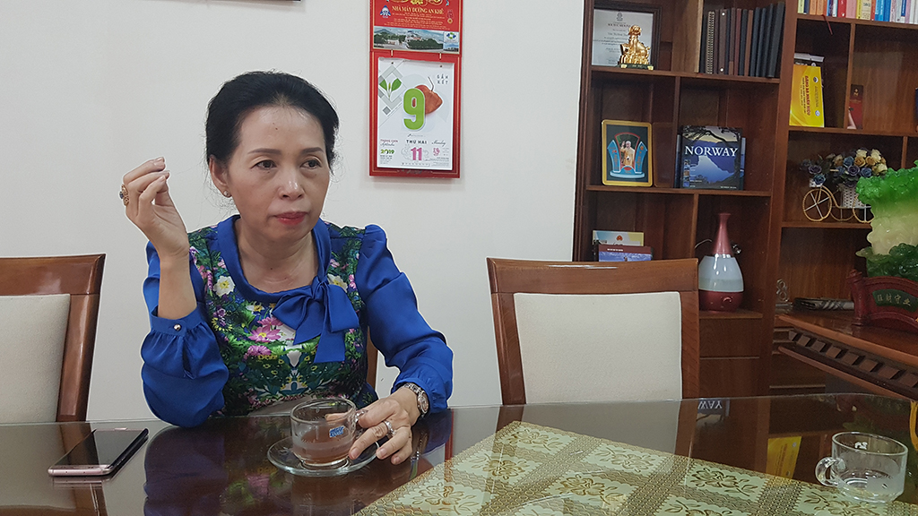 Giám đốc sở LĐ-TB-XH Gia Lai, Trần Thị Hoài Thanh trình bày về số nợ ở cơ quan Nam Phong