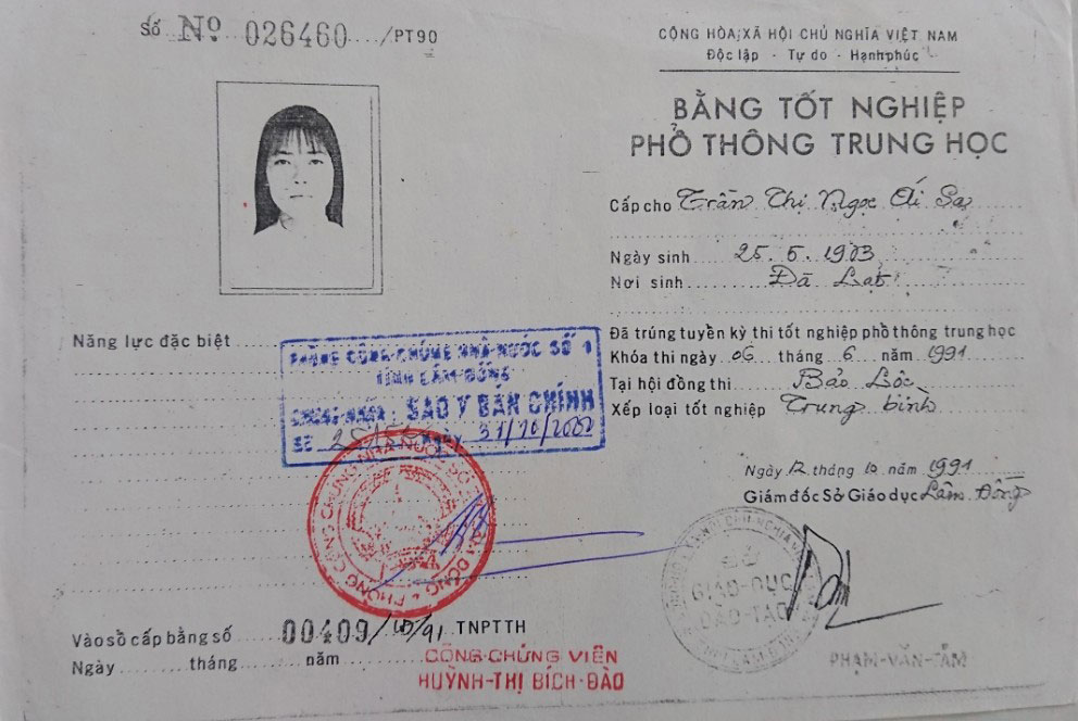 Bằng THPT của chị gái được nữ trưởng phòng ở Tỉnh ủy Đắk Lắk sử dụng 
