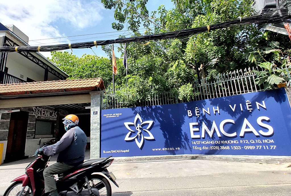 Bệnh viện EMCAS nơi vừa xảy ra ca tử vong sau phẫu thuật thẩm mỹ Ảnh: Ngọc Dương