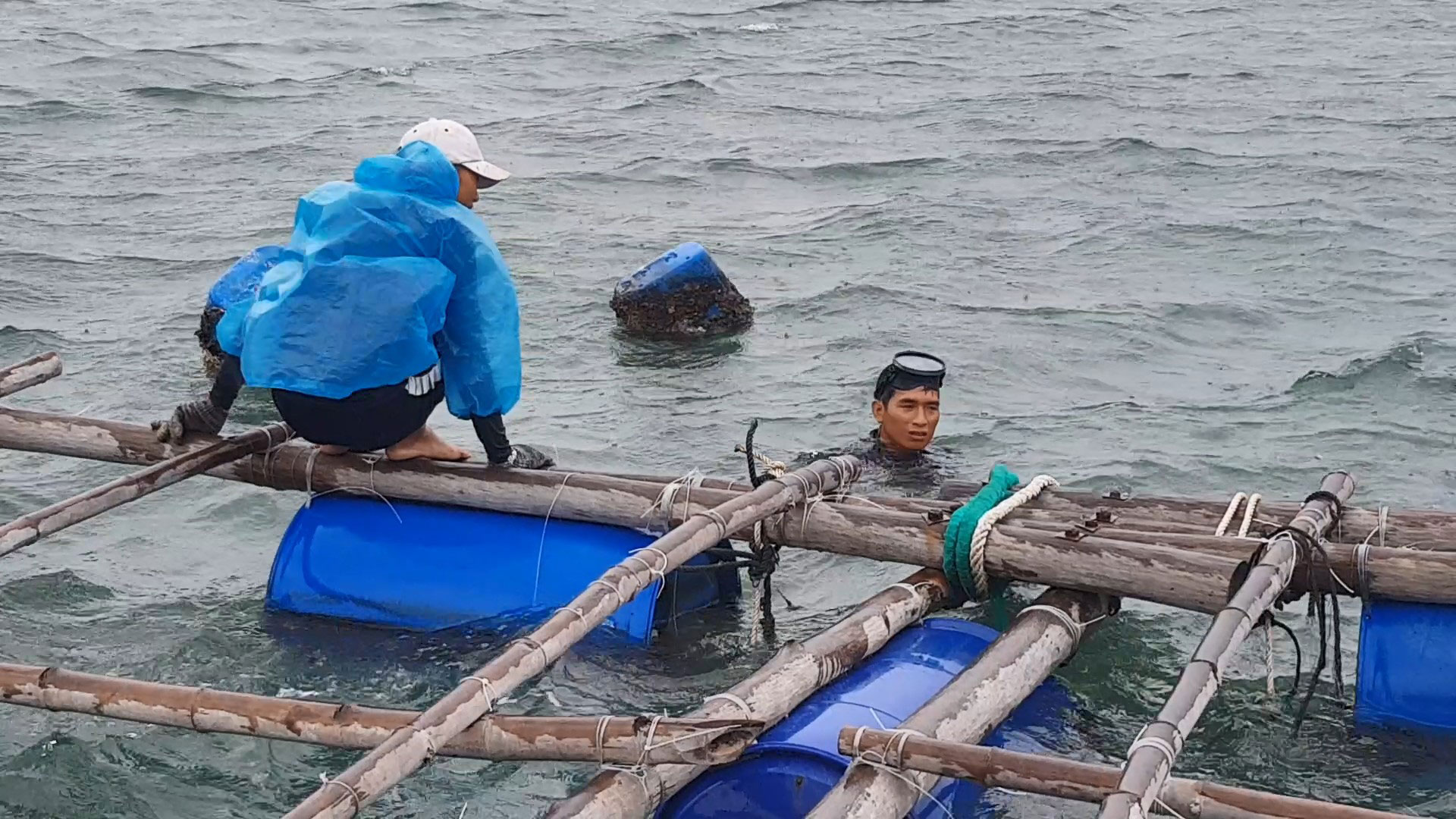 Người dân Phú Yên gia cố lồng bè để phòng tránh bão ẢNH: ĐỨC HUY