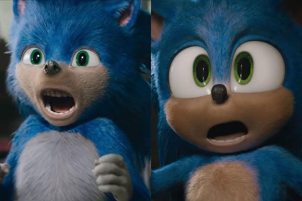 Tạo hình nhân vật nhím Sonic trước (trái) và sau khi chỉnh sửa - Ảnh: Paramount