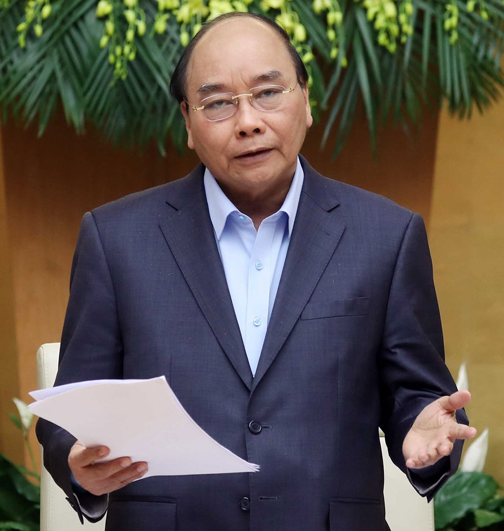 Thủ tướng Nguyễn Xuân Phúc phát biểu kết luận hội nghị Ảnh: TTXVN