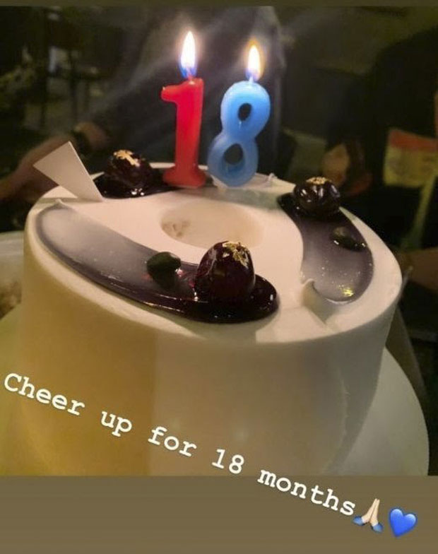 Đoạn story đăng tải trên instagram cùng dòng chữ: ''Hãy cố lên vì 18 tháng tới nhé''. Ảnh: Instagram NV