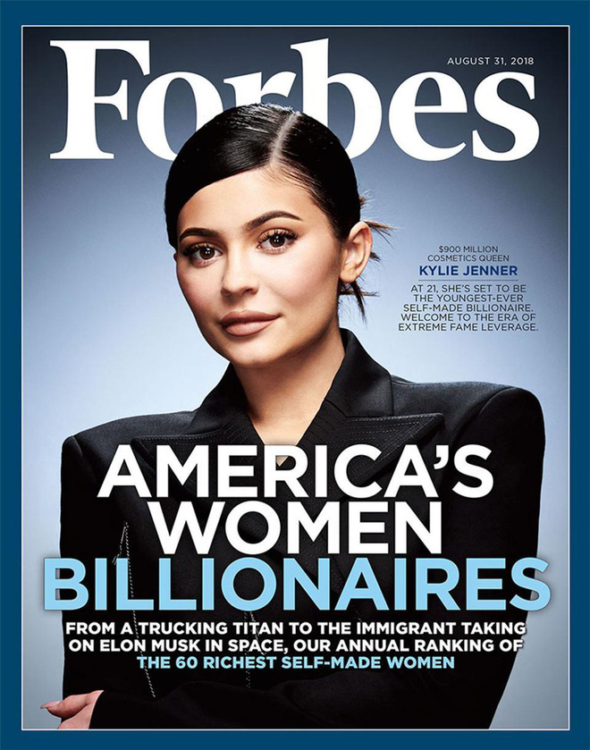 Kylie Jenner được vinh danh trên bìa tạp chí Forbes Ảnh: chụp màn hình
