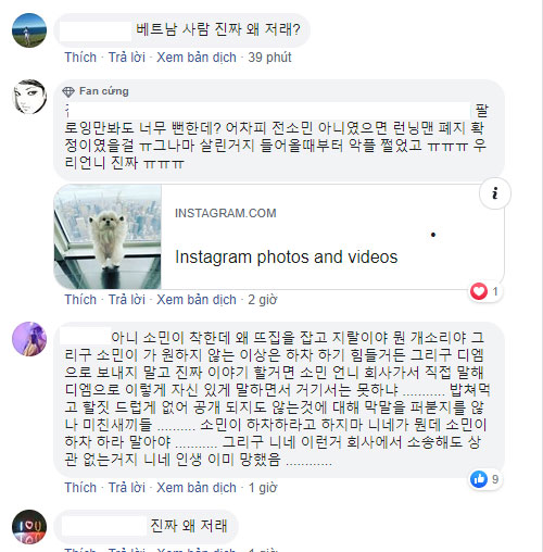  Những bình luận bày tỏ sự khiếp sợ của cư dân mạng Hàn khi biết được antifan của Jeon So Min ở Việt Nam gửi tin nhắn cho em trai nữ diễn viên. Ảnh: chụp màn hình