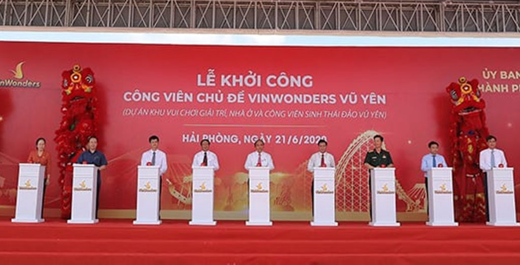 Thủ tướng dự lễ khởi công dự án Công viên chủ đề VinWonders Vũ Yên Ảnh: Lê Tân