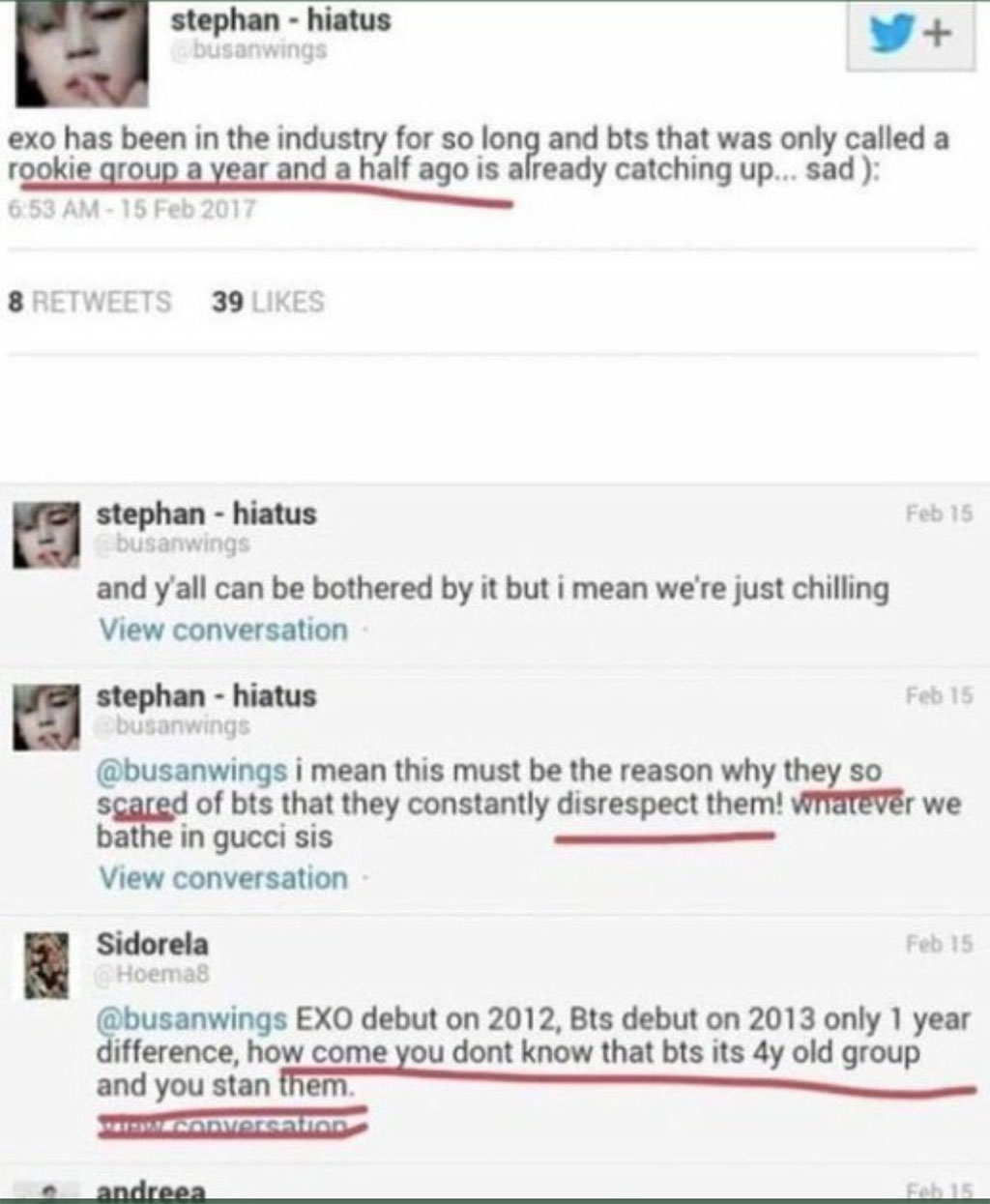  Dòng tweet chê bai EXO của Keeho. Ảnh: Twitter