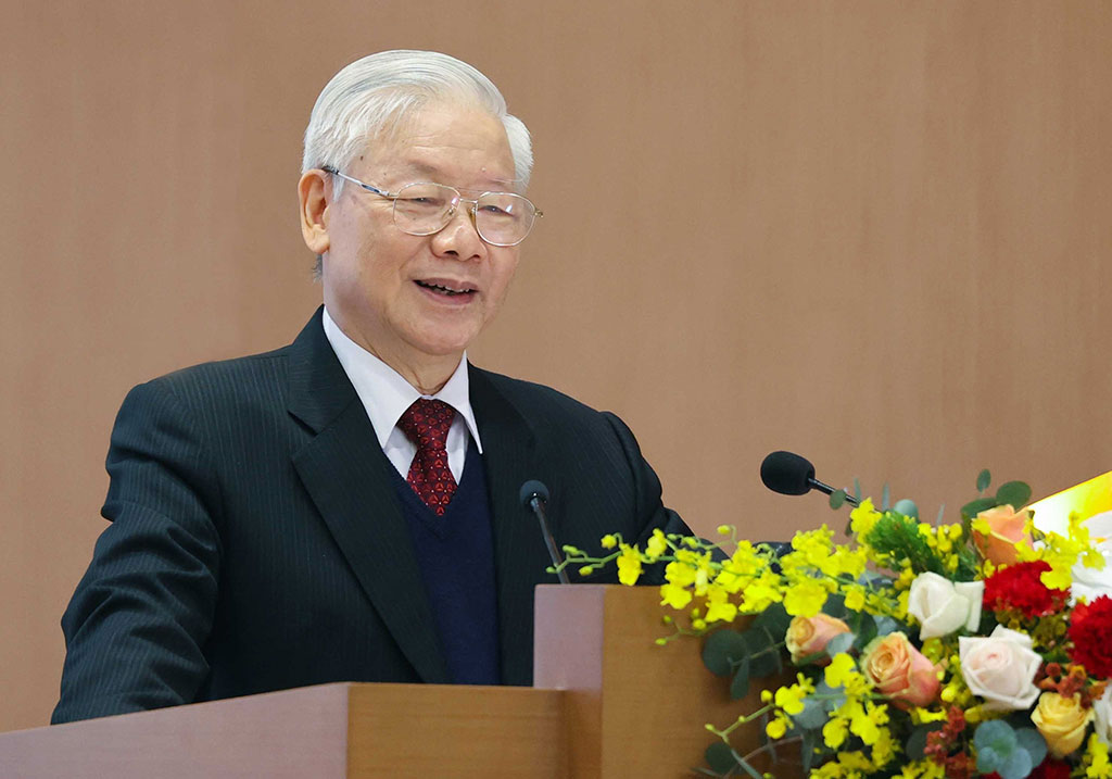 Tổng bí thư, Chủ tịch nước Nguyễn Phú Trọng phát biểu tại hội nghị Ảnh: TTXVN 