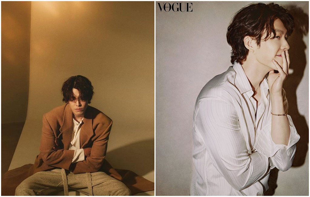 Kim Woo Bin lấy lại sức khỏe và nhận lời chụp ảnh cho tạp chí lớn. Ảnh: Vogue 