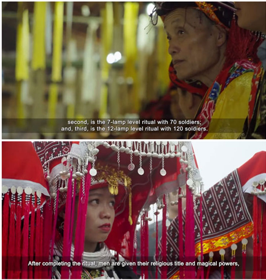Những hình ảnh về di sản văn hóa phi vật thể lễ cấp sắc của người Dao đỏ trên trang ichlinks Ảnh: Chụp màn hình