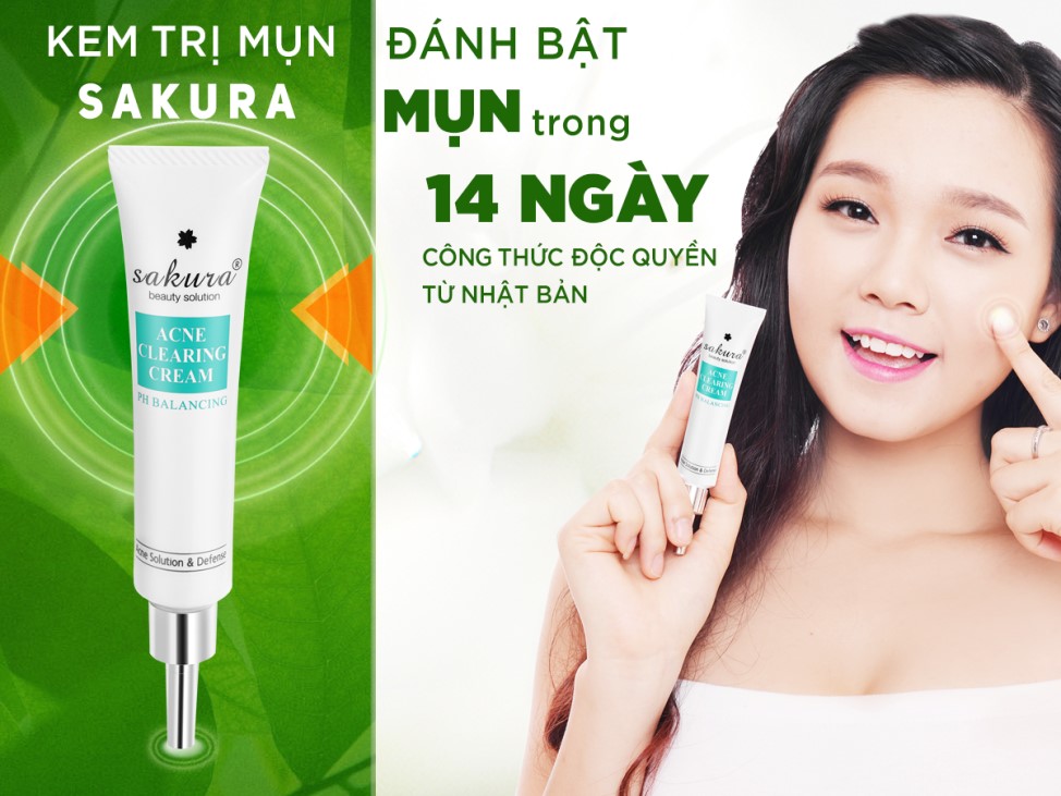 Kem hỗ trợ làm giảm mụn Sakura Acne Clearing Cream 