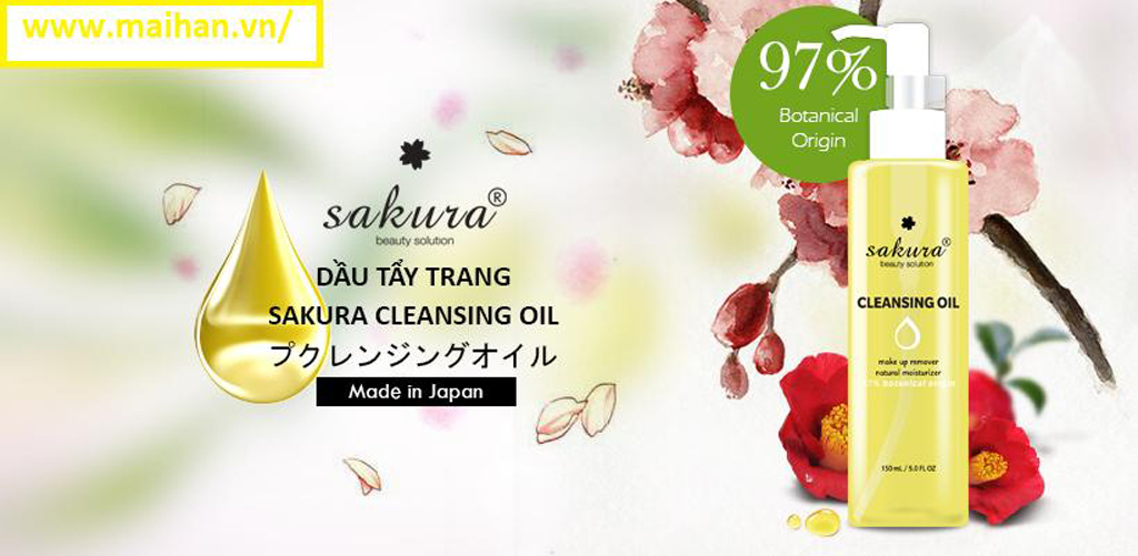 Dầu tẩy trang Sakura Cleansing Oil xuất xứ Nhật Bản