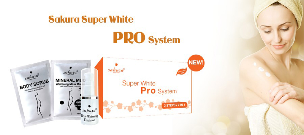 Bộ kem cao cấp tiêu chuẩn spa Sakura Super White Pro System