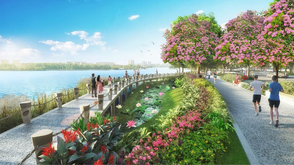Điểm nhấn cảnh quan, định danh cho Phú Mỹ Hưng Midtown chính là Sakura Park - công viên hoa anh đào đầu tiên của Việt Nam