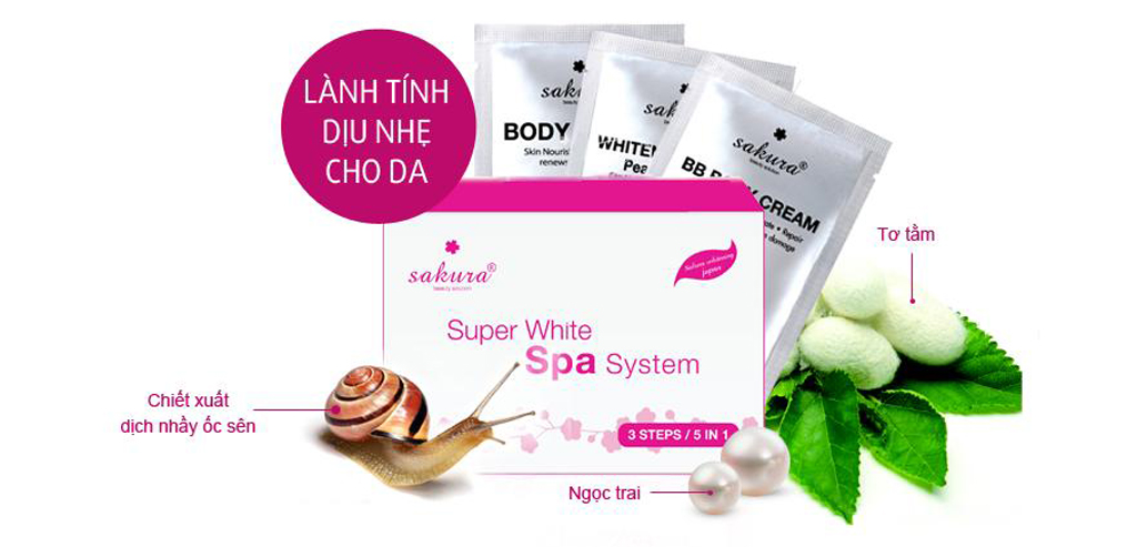 Kem Sakura Super White Spa System chính hãng Nhật Bản